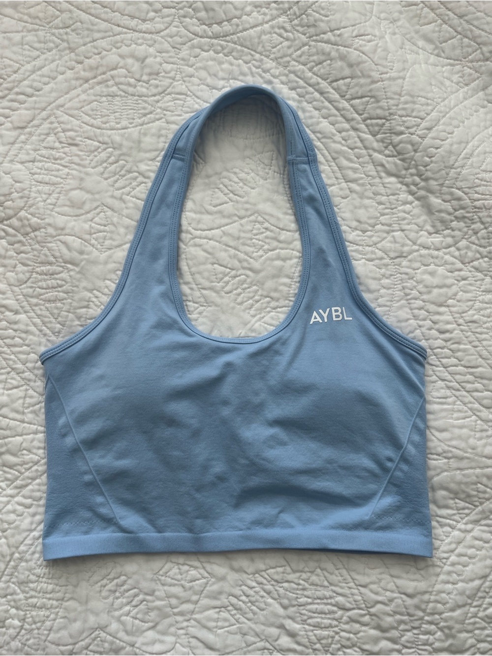 AYBL Empower Seamless Halterneck Crop Top - Sky Blue